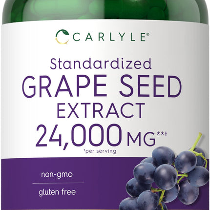Carlyle Grape Seed Extract Supplement | 240 Capsules | Maximum Strength Standardized Formula | Non-GMO & Gluten Free