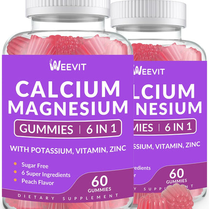 Sugar Free Calcium Gummies w/Vitamin D3 K2, Calcium Magnesium Zinc Gummies for Bone, Muscle & Immune, Algae CA Magnesium 2:1 Ratio Calcium Supplement for Women & Men - Vegan