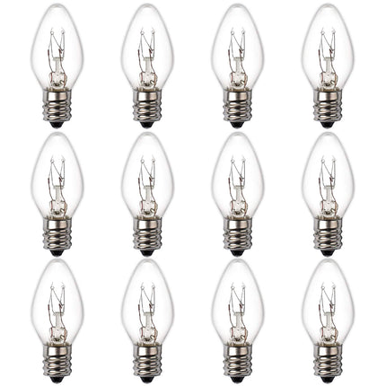 SalPhines 15 Watt Himalayan Salt Lamp Bulbs, 12Pack Dimmable Night Light Bulbs with E12 Base, for Rock Salt Lamp, Scentsy Warmer Wax Diffuser, Candle Warmers