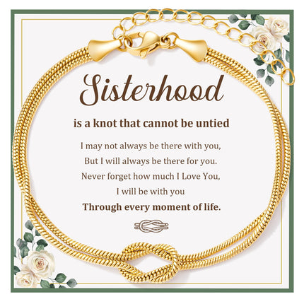 Sister Gifts, Sisters Birthday Jewelry Gifts from Sister Knot Bracelet