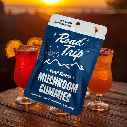 Road Trip - Desert Stardust - Mushroom Extract Gummies - Nootropic Blend - (4-Packs, Sunset Punch)