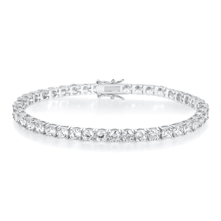 Gemsme 18K White Gold Plated 3.0mm Cubic Zirconia Classic Tennis Bracelet 6.5 Inch