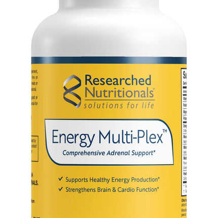 Researched Nutritionals Energy Multi-Plex - Adrenal Health, Energy Support & Cognitive Supplement with 14 Researched Ingredients - Vegan Energy Supplements (90 Capsules)