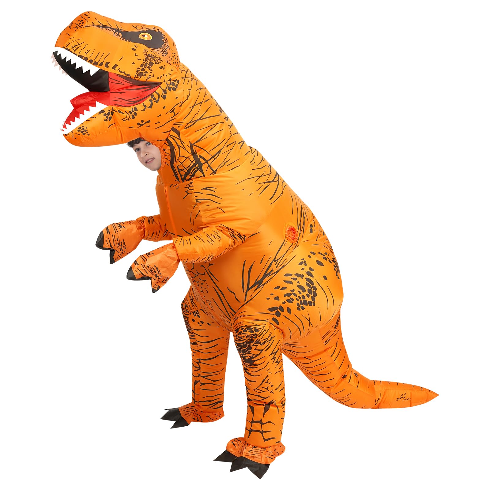 viwzon Inflatable T-Rex Costume, Kids Dinosaur Blow Up Suit for Hallow ...