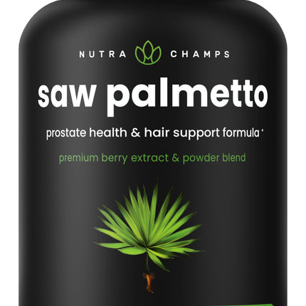 NutraChamps Saw Palmetto Supplement for Prostate Health [Extra Strength] 600mg Complex with Extract, Berry Powder & Herbs - Supports Healthy Urination Frequency, 120 Capsules