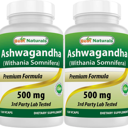 Best Naturals Ashwagandha Extract 500 Mg 120 Capsules (Pack of 2)