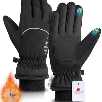 rivmount Winter Gloves with Waterproof, Touchscreen, Warm, Windproof for Women Men, Thermal Snow Glove for Cold Weather Running, Ski, Cycling, Working, Hiking, Driving, Biking, Outdoor (Black M)