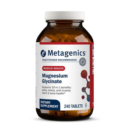 Metagenics Magnesium Glycinate 100mg-Highly Absorbable Magnesium Supplement for Sleep, Stress Relief & Muscle Relaxation - Bone, Heart & Nerve Health-Non-GMO, Gluten-Free-240 Tablets