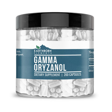 Earthborn Elements Gamma Oryzanol 200 Capsules, Pure & Undiluted, No Additives