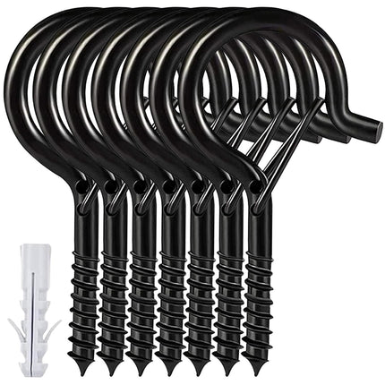 Etoolia 12 Pcs Ceiling Q Hanger Hooks for Hanging Plants 2.2inches Black