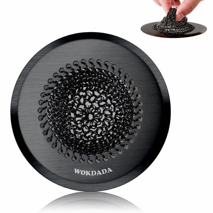 Sink Drain Strainer, Reversible Mesh Sink Strainer with 304 Stainless Steel, Wokdada Revolutionary Anti-Rust Kitchen Sink Drain Strainer for Garbage Disposal Food Catcher (Black)