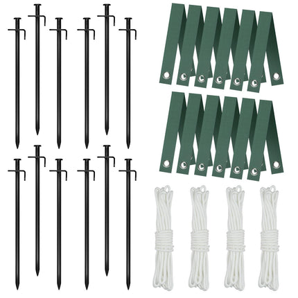 Tree Stake Kit, Heavy Duty Steel 11.8 Inch Steel Tree Stakes and Supports for Young Tree Anti Strong Wind, Leaning Tree Anchor Straightening Kit (4)