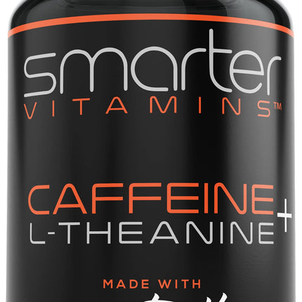 SmarterVitamins 200mg Caffeine Pills - MCT Oil from 100% Coconuts + 100mg L-Theanine, Energy and Focus, Extended Release Capsule, 50 Liquid Softgels