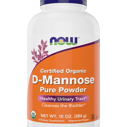 NOW Foods Pure, Organic D-Mannose 10 oz Powder - Bladder Cleanse and Urinary Tract Health Supplement - Non-GMO - Vegan Friendly - 2000mg / 2 Grams per Serving