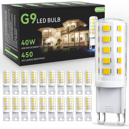 TJOY G9 LED Bulb 4W, 6000K Daylight 20 Pack, 40 Watt Eq, G9 Base, 120V