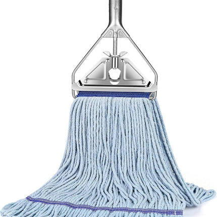 String Mop Heavy Duty for Floor Cleaning- Industrial Commercial Wet Mop with 59inch Mop Handle for Home,Garage,Office, Workshop, Warehouse Floor Cleaning