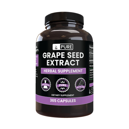 PURE ORIGINAL INGREDIENTS Grape Seed Extract (365 Capsules) No Magnesium Or Rice Fillers, Always Pure, Lab Verified