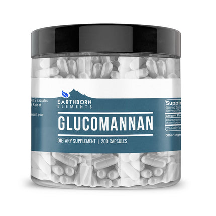 Earthborn Elements Glucomannan, 200 Capsules, Pure & Undiluted, No Additives