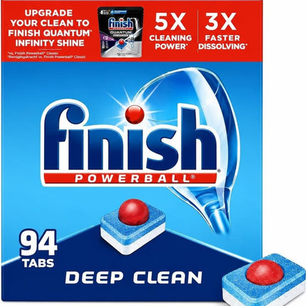 Finish Powerball Dishwasher Pods, Dishwasher Tablets Plastic Free, Fresh Scent, 94 Count