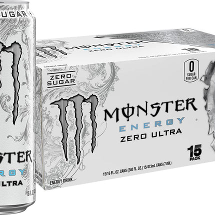 Monster Energy Zero Ultra, Sugar Free Energy Drink, 16 Ounce