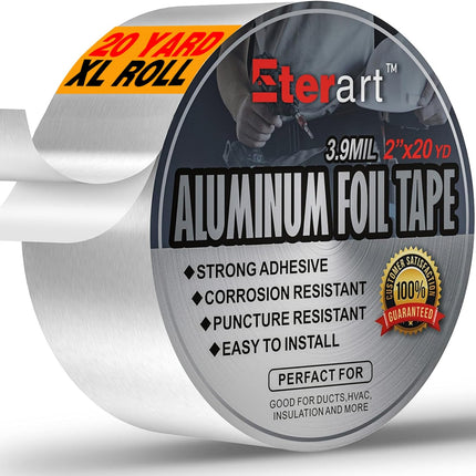 ETERART Aluminum Foil Duct Tape, High-Temp Seal for HVAC,2" x 20Yds