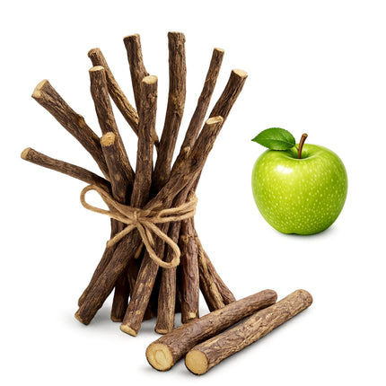 Aroma Depot Sour Green Apple Licorice Root Chew Sticks 16 oz – Natural Glycyrrhiza Glabra Chewing Sticks with Green Apple Flavor, Traditional Licorice Root Sticks 6.5–7 Inch