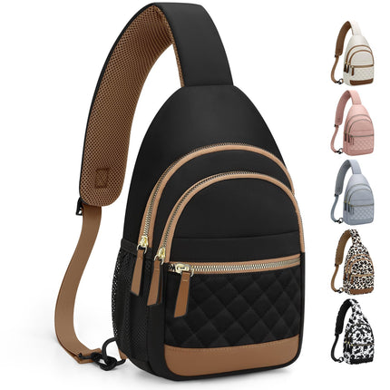 Capolo Sling Bag for Women Men Waterproof Crossbody Bags for Women Trendy Casual Fanny Pack with Convertible Shoulder Strap Chest Bag for Travel Hiking(Black, Large)