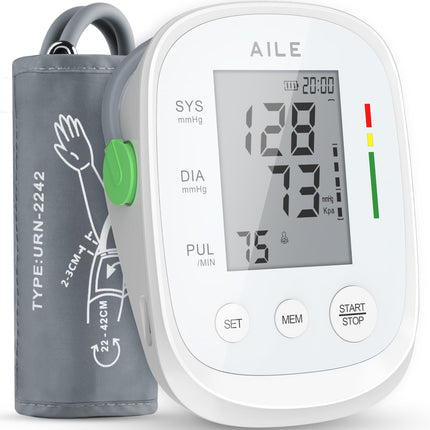 Blood Pressure Monitor, Aile Blood Pressure Machine Upper Arm Large Cuff(8.7"-16.5"), High Automatic Blood Pressure Monitors Cuff for Home Use, (BP) Manual Arm Blood Pressure Monitors, 2 * 99 Memory