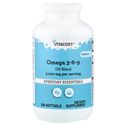 Vitacost Omega 3-6-9 Oil Blend, 300 Softgels (1,000 mg per Softgel)