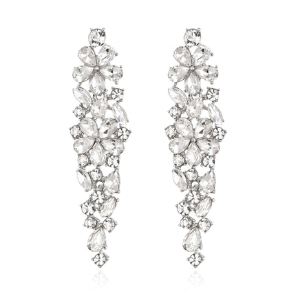 EleQueen Women's Sparkle Clear Crysatl Bridal Earrings bridal for Wedding
