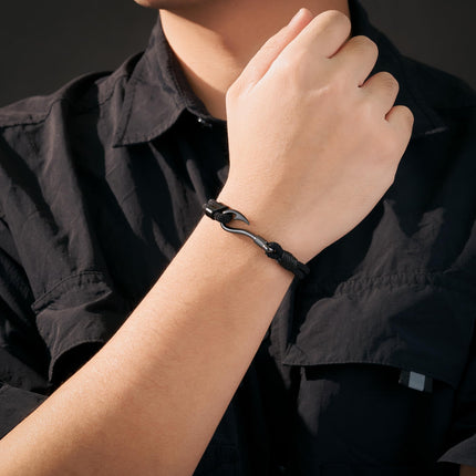 Fishing Gifts for Men Cool Black Fishing Bracelet Accessories Stuff Jewelry