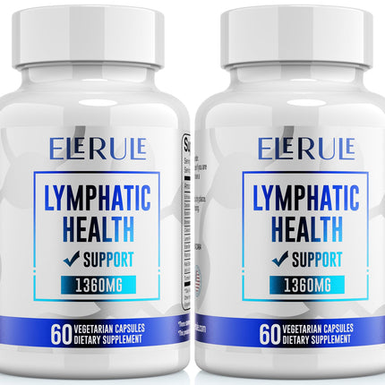 ELERULE Lymphatic Support Supplement, Lymphatic Drainage Supplements with with Dandelion, Burdock, Echinacea, Lemon & More, Lymph System Support for Men and Women – 120Capsules