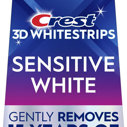 Crest 3DWhitestrips Sensitive White At-Home Teeth Whitening Kit, 18 Treatments, Gently Removes 15 Years of Stains