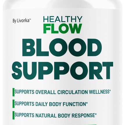 Healthy Flow Blood Support - HealthyFlow Support Supplement Capsules Daily Premium Advanced Formula Pills - Maximum Strength, Vitamins for Overall Health & Wellness, 60 Capsules for 1 Month