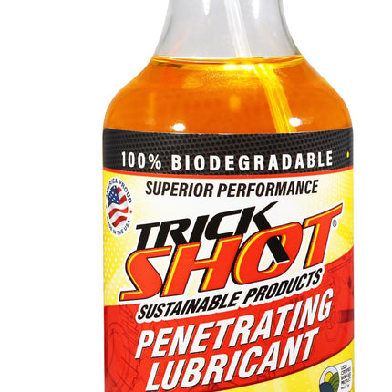 Trick Shot - 3-in-1 Penetrating Lubricant Oil - Biobased Food Grade Industrial Oil for Parts, Rust and Corrosion Remover, Anti-Seize Lubricant Protects Metal Surfaces, Degreases & Cleans - 16 oz