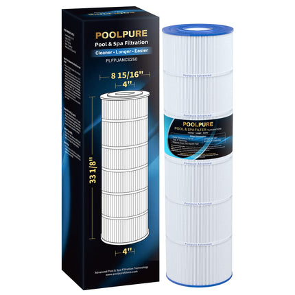 POOLPURE PLFPJANCS250 Pool Fliter Replaces Jandy CS250, PJANCS250, Unicel C-8425, Filbur FC-0824, R0462500, 17-175-3630, 250 Sq.ft Filter Cartridge 1 Pack