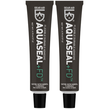 GEAR AID Aquaseal FD Flexible Durable Repair Adhesive for Fixing Tears and Holes in Waders, Wetsuits, PVC Inflatables, Vinyl and Outdoor Gear, Dries Clear, 0.75 oz, 2 Pack