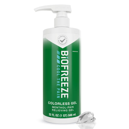 Biofreeze Gel Pain Relief, Knee & Lower Back Pain Relief, Arthritis Pain Reliever, Sore Muscle Relief, Neck Pain Relief, Cooling Joint Pain Relief, Colorless Menthol Gel 32 Fl Oz