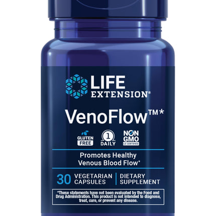Life Extension VenoFlow™, nattokinase Enzyme, French Maritime Pine bark Extract, Supports Healthy Vascular Function, arm and Leg Circulation, Gluten Free, Non-GMO, Vegetarian, 1-Daily, 30 Capsules