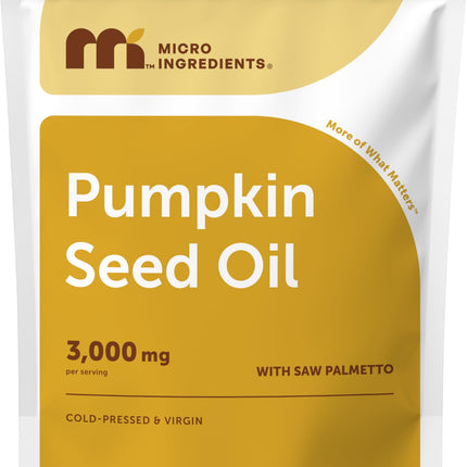 Micro Ingredients Pumpkin Seed Oil with Saw Palmetto, 75 Softgels | Cold Pressed, Pure Virgin Oil, Essential Fatty Acids, & Phytosterols | Natural Herbal Supplement | Non-GMO
