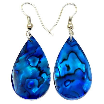 Swimmi Genuine Blue Paua Abalone Shell Teardrop Dangle Earrings GA249-A