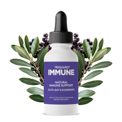 Triguard Plus Concentrate | Colloidal Silver, Sambucus Elderberry Extract & Olive Leaf Extract, 3-in-1 Liquid Immune Support | Powerful Immune System Booster | Great Taste - 3.4oz / 100ml, Made in USA