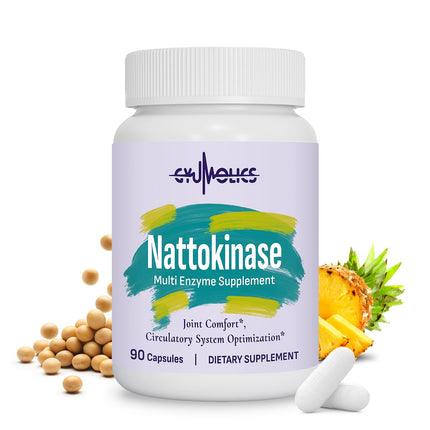 Gyumolics Nattokinase Supplement 10000FU with Organic Nattokinase, Serrapeptase, Bromelain, Curcumin, Vitamin E & Ginseng, Movement Comfort, 90 Capsules