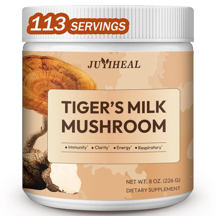 JUYIHEAL Tiger Milk Mushroom 2000MG, 8oz Mushroom Powder Supports Lungs & Respiratory Health | Hair Growth & Immune Support | Gut & Digestive Health | Boosts Memory, Focus, Brain Health