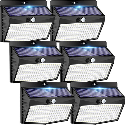 Peasur [6 Packs] Solar Lights Outdoor Motion Sensor Solar Security Lights Waterproof with 3 Lighting Modes Solar Powered Wall Lights Outside for Garden Fence Yard Deck