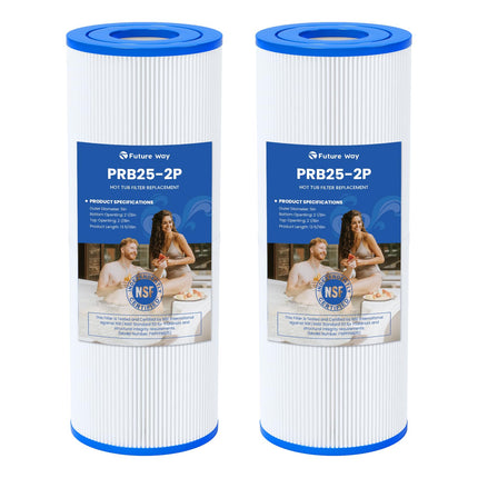Future Way PRB25-IN Hot Tub Filter Replacement for Pleatco PRB25, Unicel C-4326, Guardian 413-106, Filbur FC-2375/FC-2370, 5X13 Drop in Spa Filter, 25 sq.ft, 2 Pack
