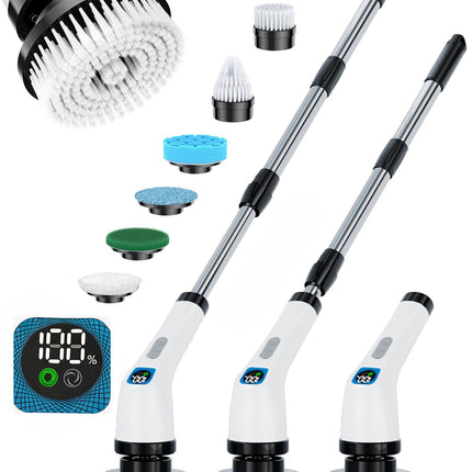 Electric Spin Scrubber for Bathroom | Shower Cleaner Brush with Long Handle