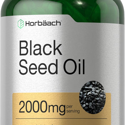 Horbaach Black Seed Oil Cold Pressed Softgel Capsules | 2000mg | 120 Count | Supplement with Omega 6 and 9 | Nigella Sativa | Non-GMO and Gluten Free
