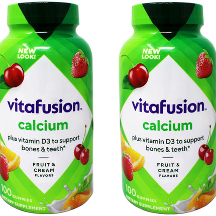 Vitafusion Gummies Calcium with Vitamin D3, 100 Count, Pack of 2