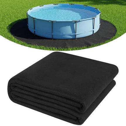 Winnergo 12 FT Round Pool Liner Pad for Above Ground Pools, Durable Pool Mat with Geotextile Material for Pool Bottom Strong Eco-Friendly Padding Under Pool Pad Protection,Prevents Punctures,Black